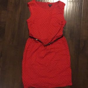 Red eyelet George dress. No stains. Only worn once. Size 8.